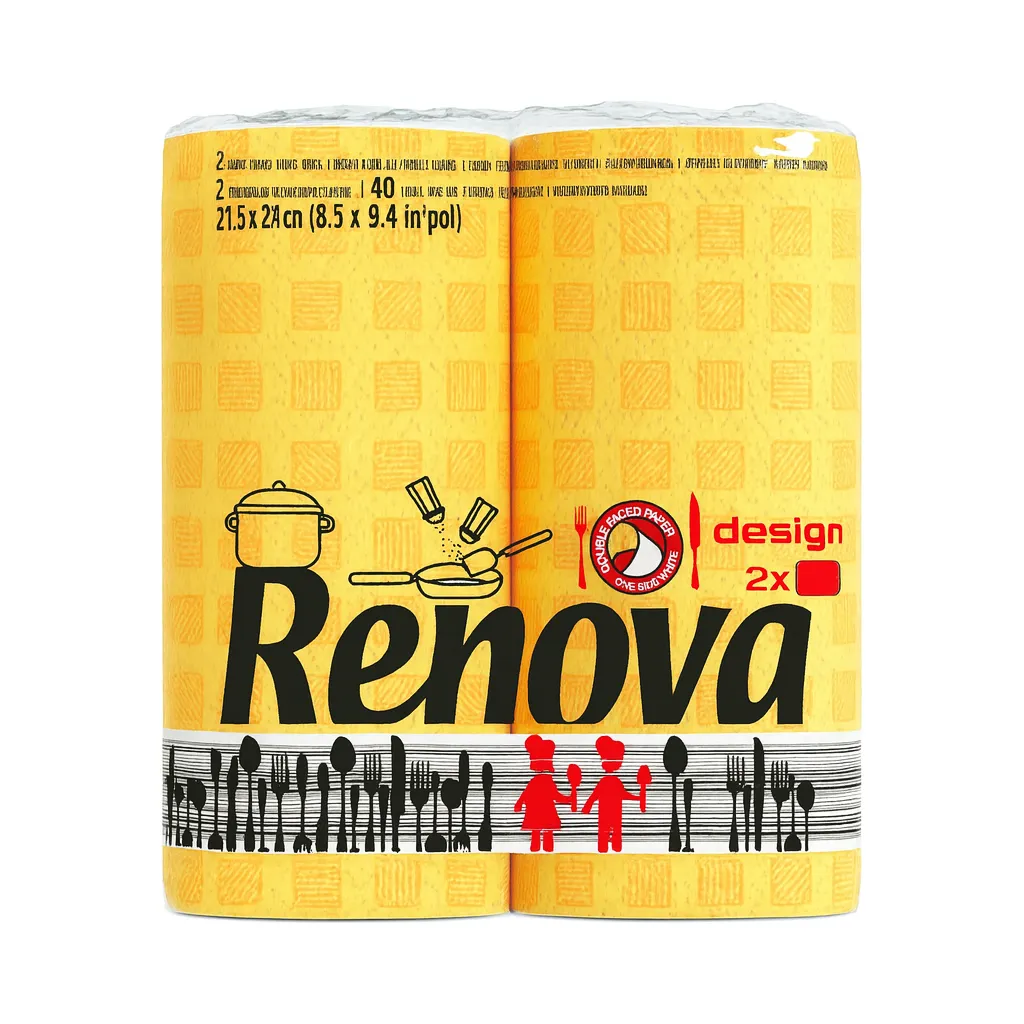 Renova Deco Double Face Essuie Tout jaune X2